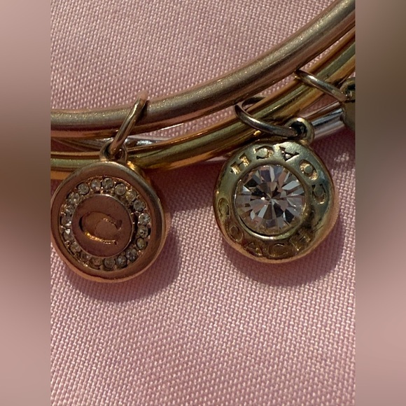 Coach 3 bangle bracelets 2 gold plated and 1 silver 
All have dangly charms - Picture 4 of 5